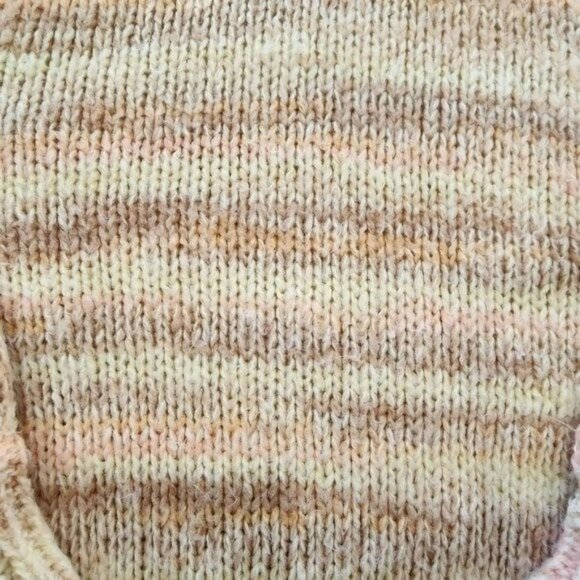 New Womens Peach Pink Striped  Long‎ Sleeve Cropped Sweater Review Measurements - Picture 9 of 12